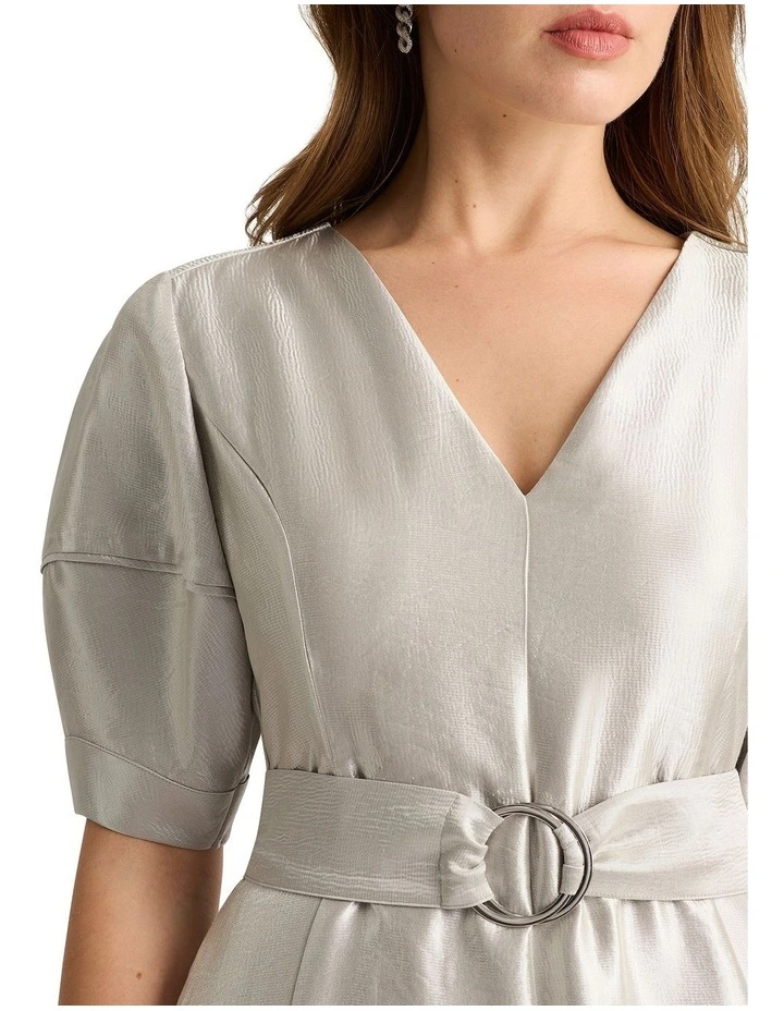Balthazar Metallic Dress in Silver image 3