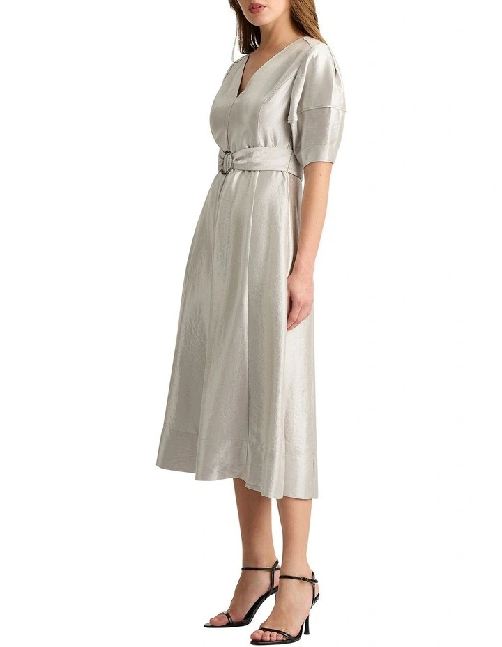 Balthazar Metallic Dress in Silver image 4