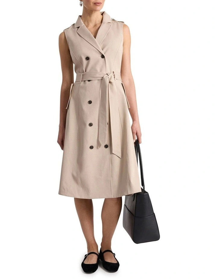 Bennett Trench Dress in Pebble image 1
