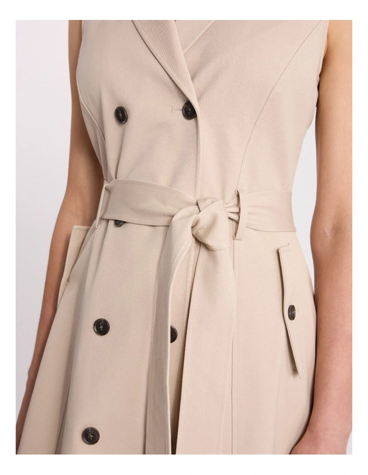 Bennett Trench Dress in Pebble image 2