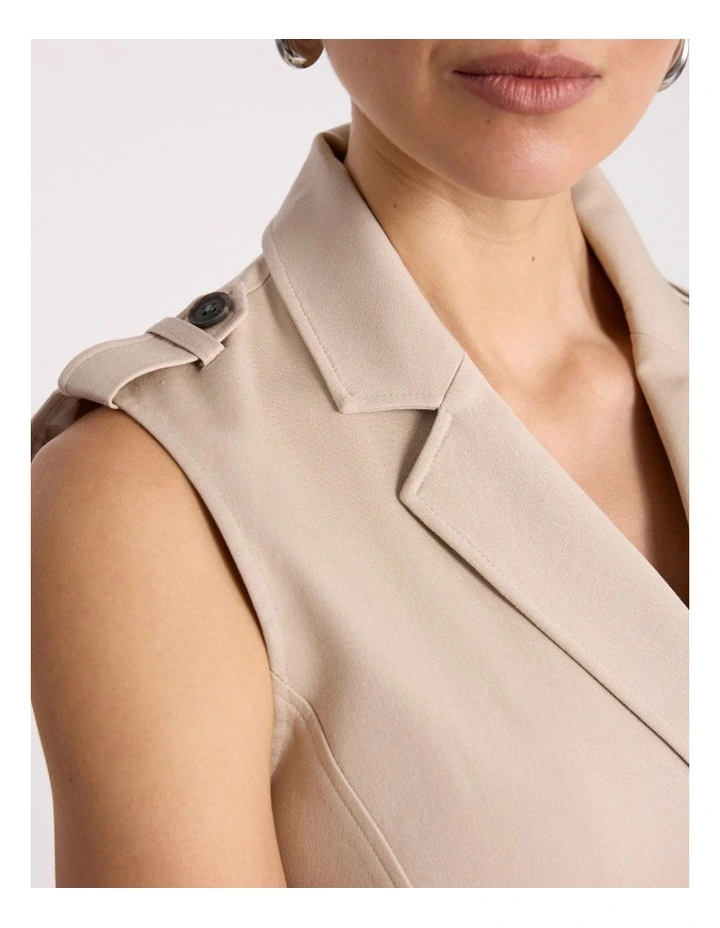 Bennett Trench Dress in Pebble image 3