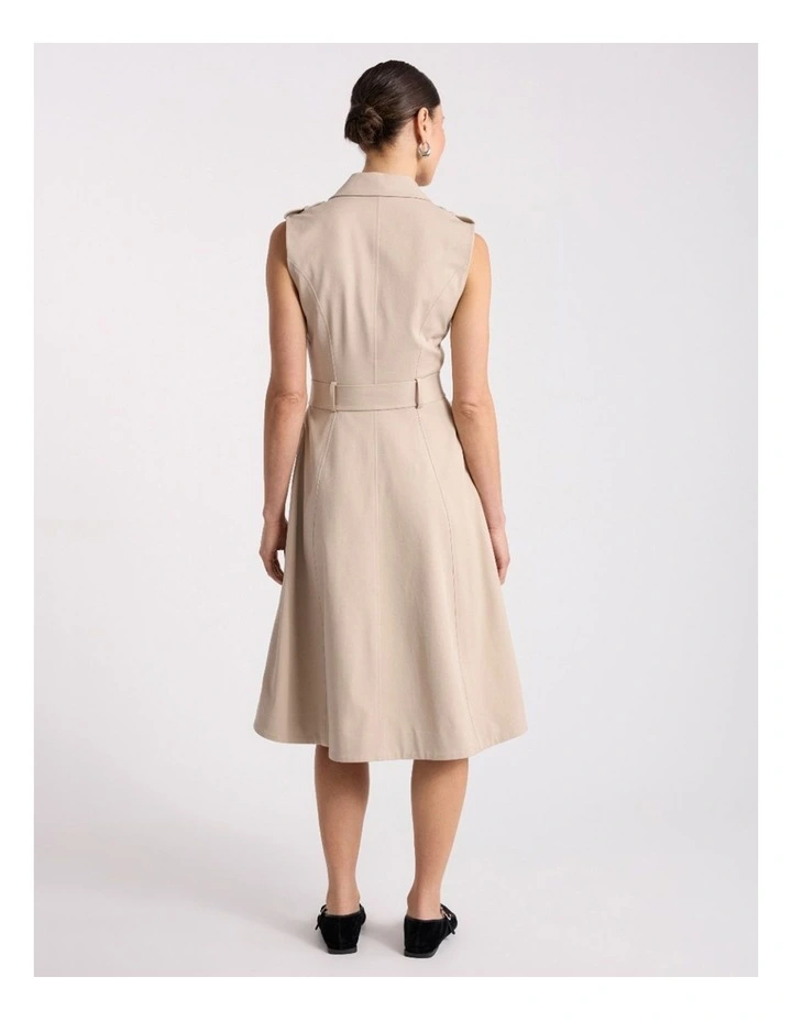 Bennett Trench Dress in Pebble image 4