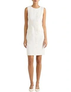 Alora Textured Dress in Ivory