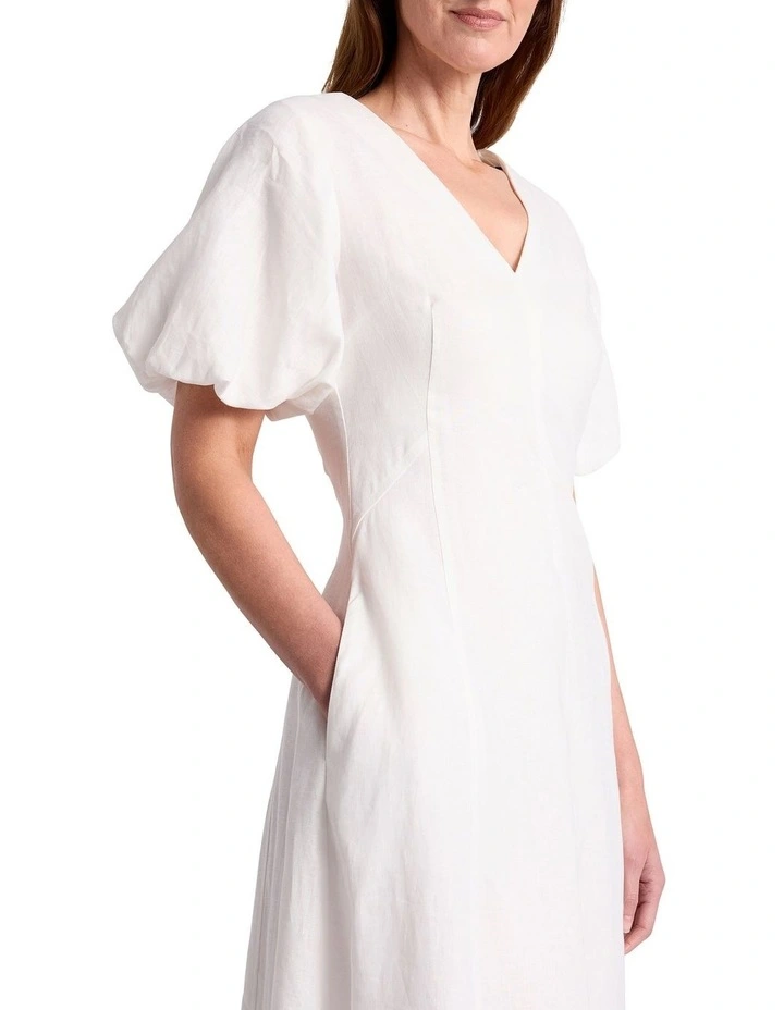 Gwen Linen Dress in Ivory image 3