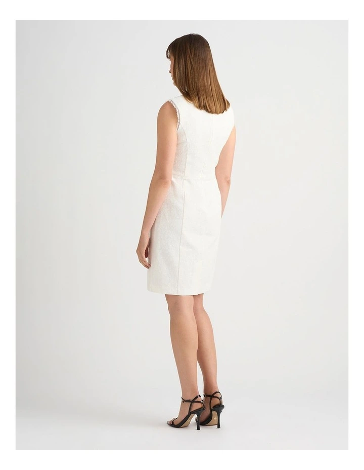 Mabon Textured Dress in Ivory image 3