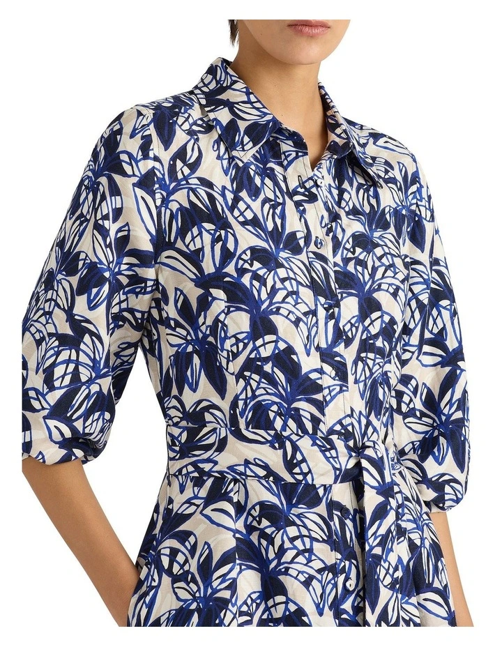 Valeria Shirt Dress in Navy Multi image 4