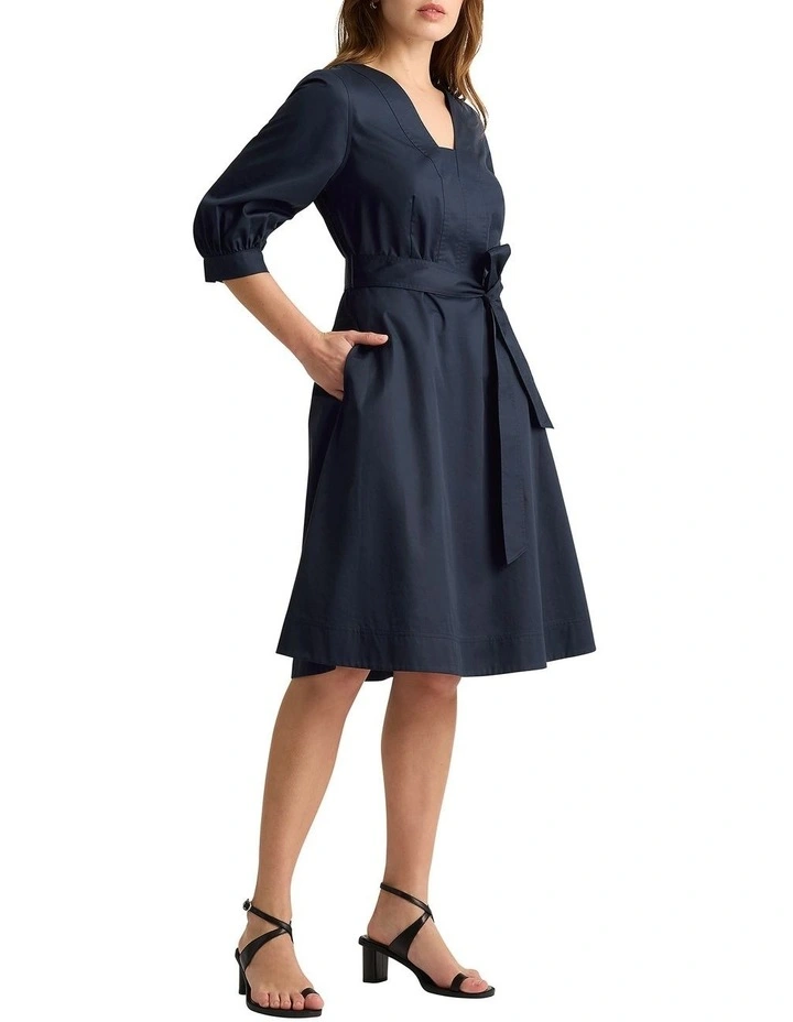 Casmia Cotton Dress in Navy image 2