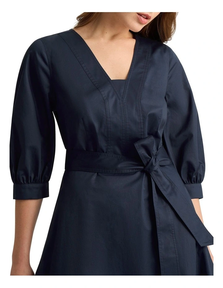 Casmia Cotton Dress in Navy image 3
