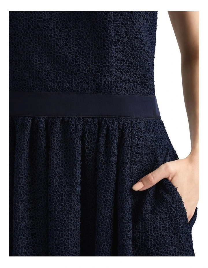 River Halter Neck Dress in Navy image 3