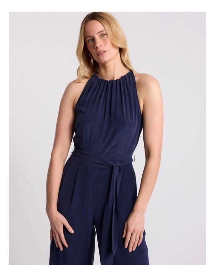 Gisele Silk Jumpsuit in Navy image 2