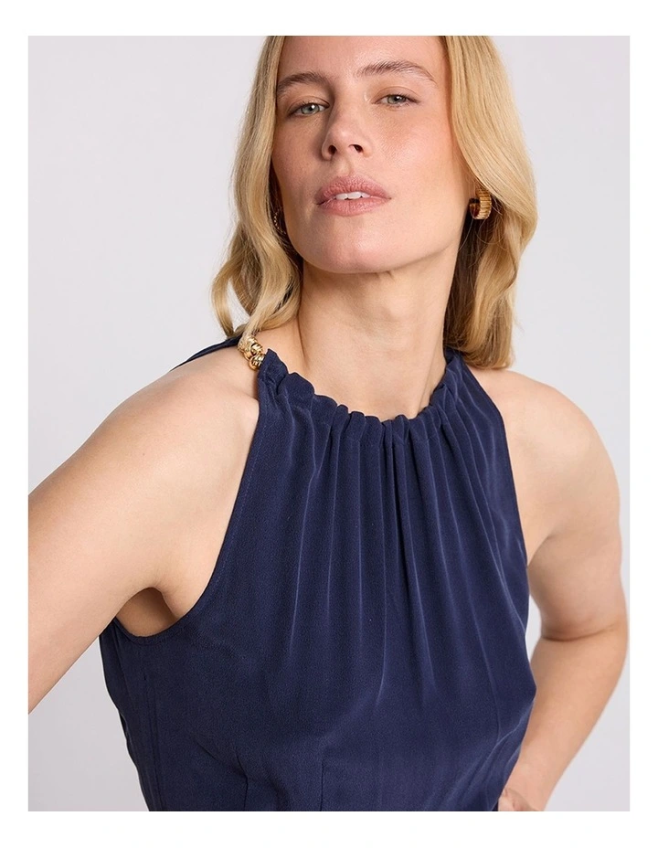 Gisele Silk Jumpsuit in Navy image 3