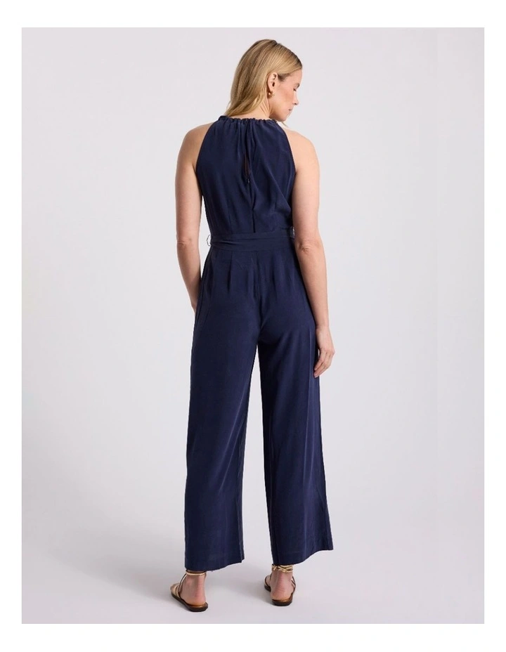 Gisele Silk Jumpsuit in Navy image 5