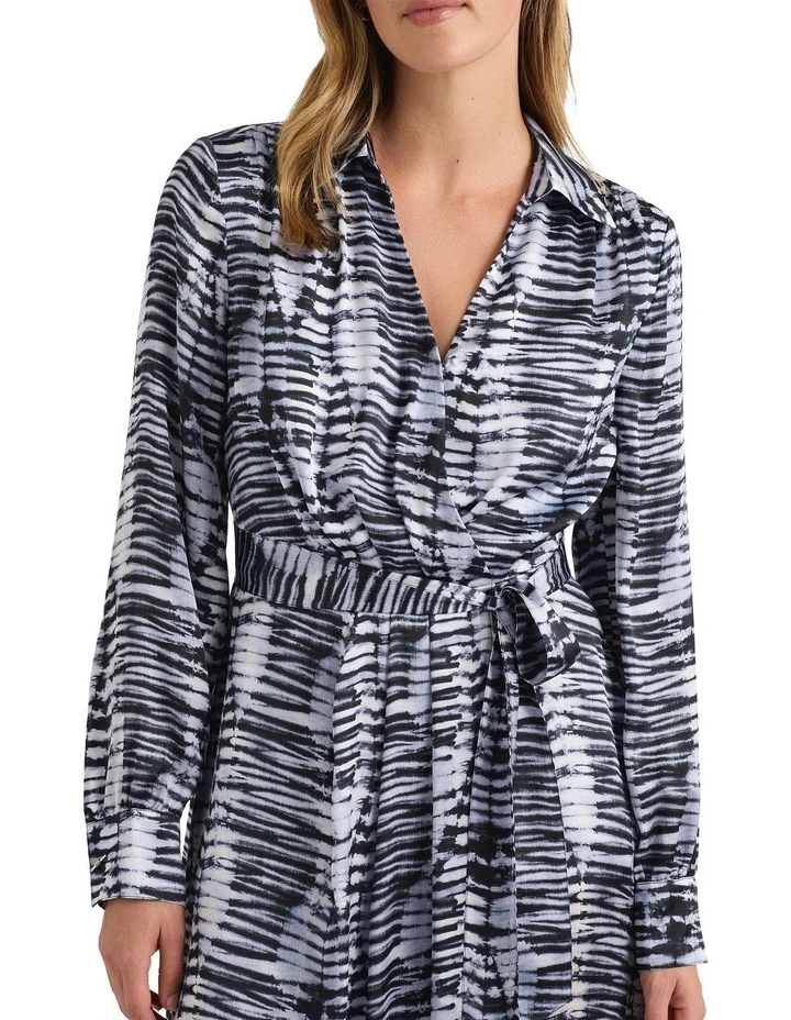 Shibani Silk Dress in Navy Multi image 3
