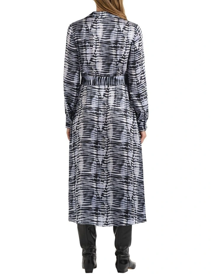 Shibani Silk Dress in Navy Multi image 4