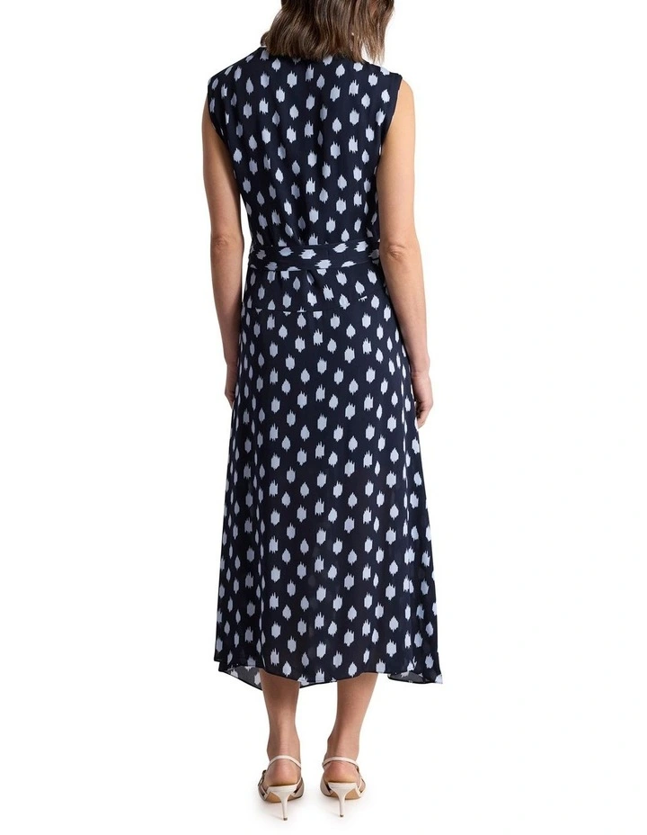 Maika Silk Dress in Navy Multi image 3