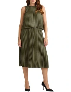 Gio Stripe Dress in Olive