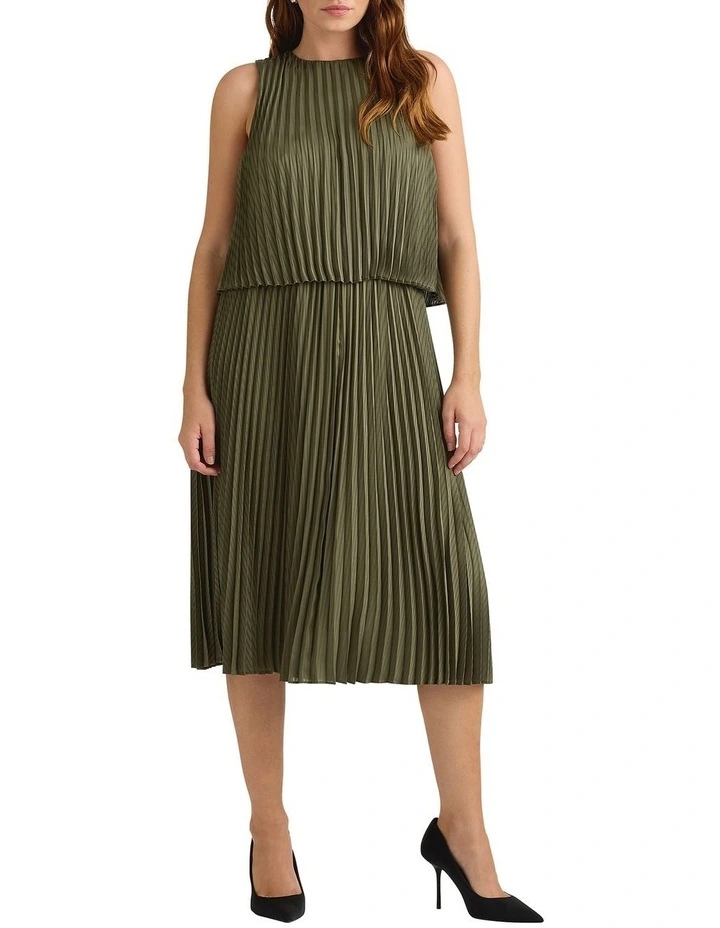 Gio Stripe Dress in Olive image 1