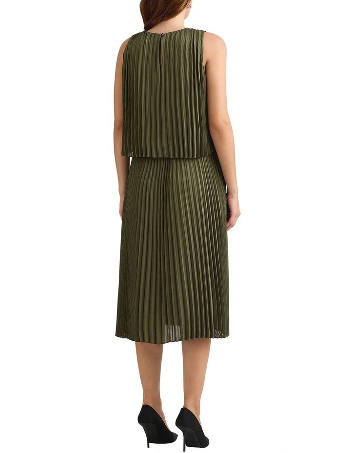 Gio Stripe Dress in Olive image 2