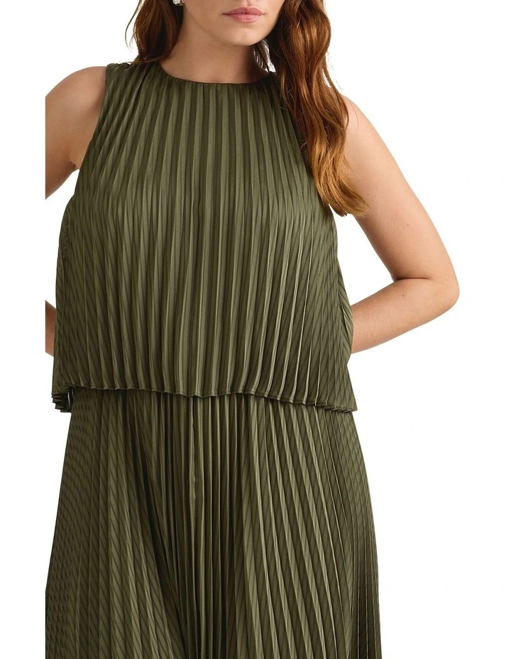 Gio Stripe Dress in Olive image 3