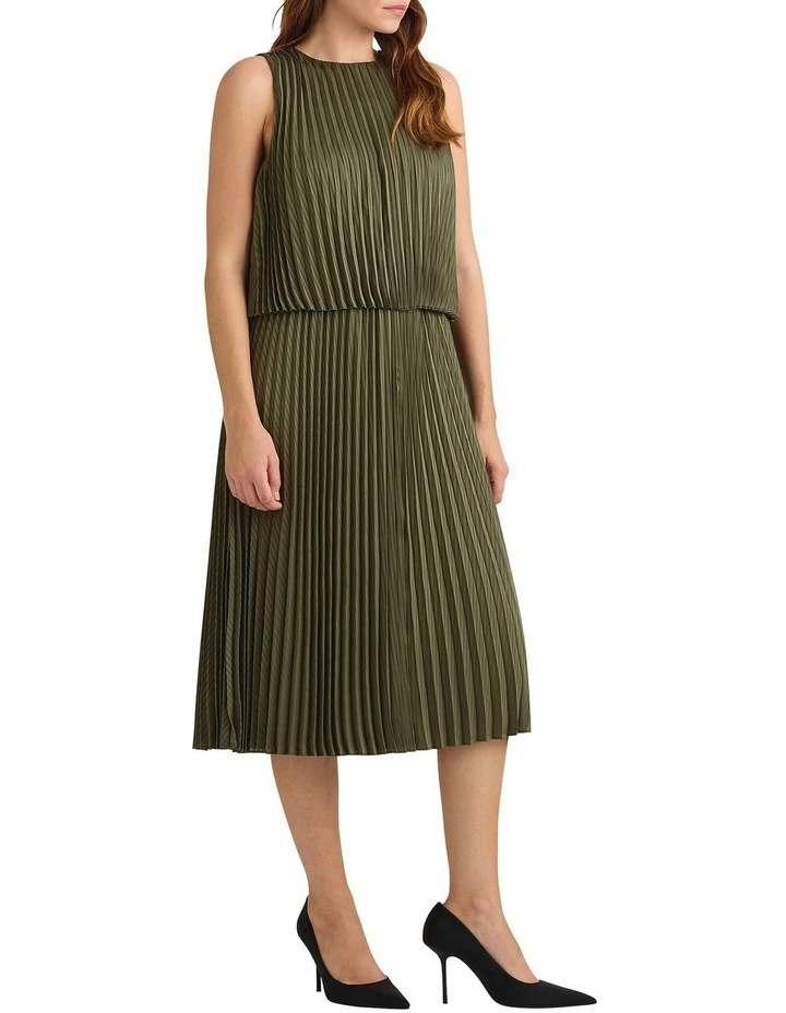 Gio Stripe Dress in Olive image 4