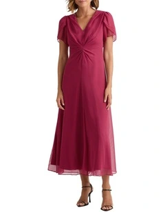 Yvette Silk Dress in Beaujolais