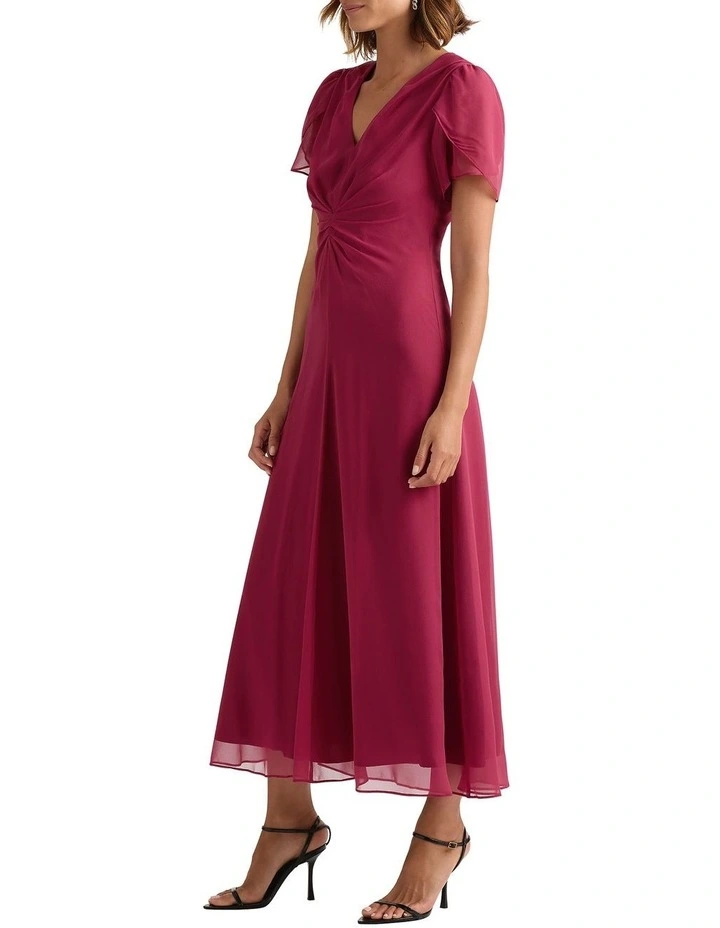 Yvette Silk Dress in Beaujolais image 3