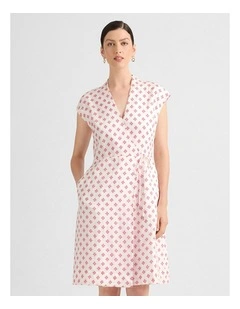 Kali Linen Dress in Raspberry Spot