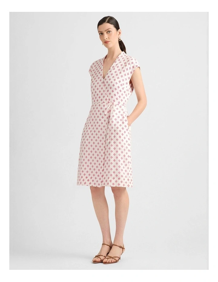 Kali Linen Dress in Raspberry Spot image 2