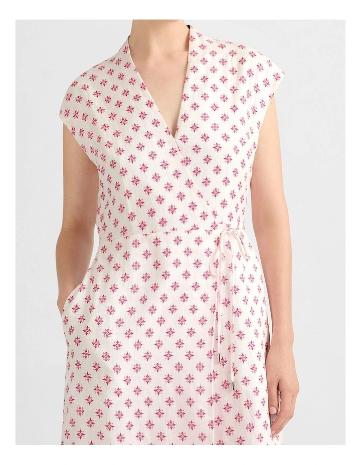 Kali Linen Dress in Raspberry Spot image 4