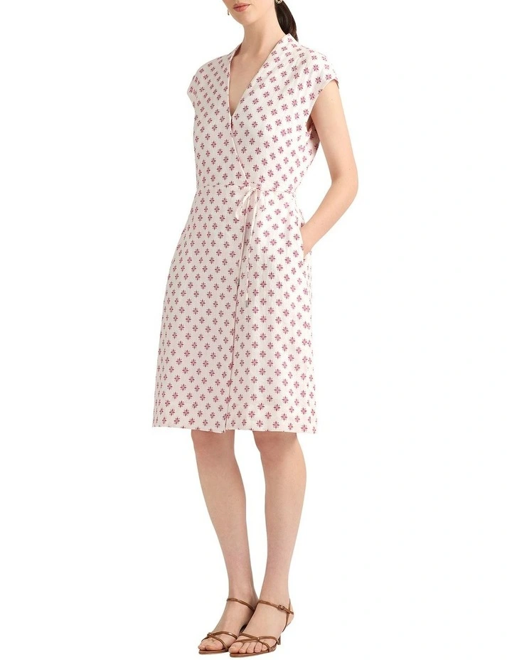 Kali Linen Dress in Raspberry Spot image 4