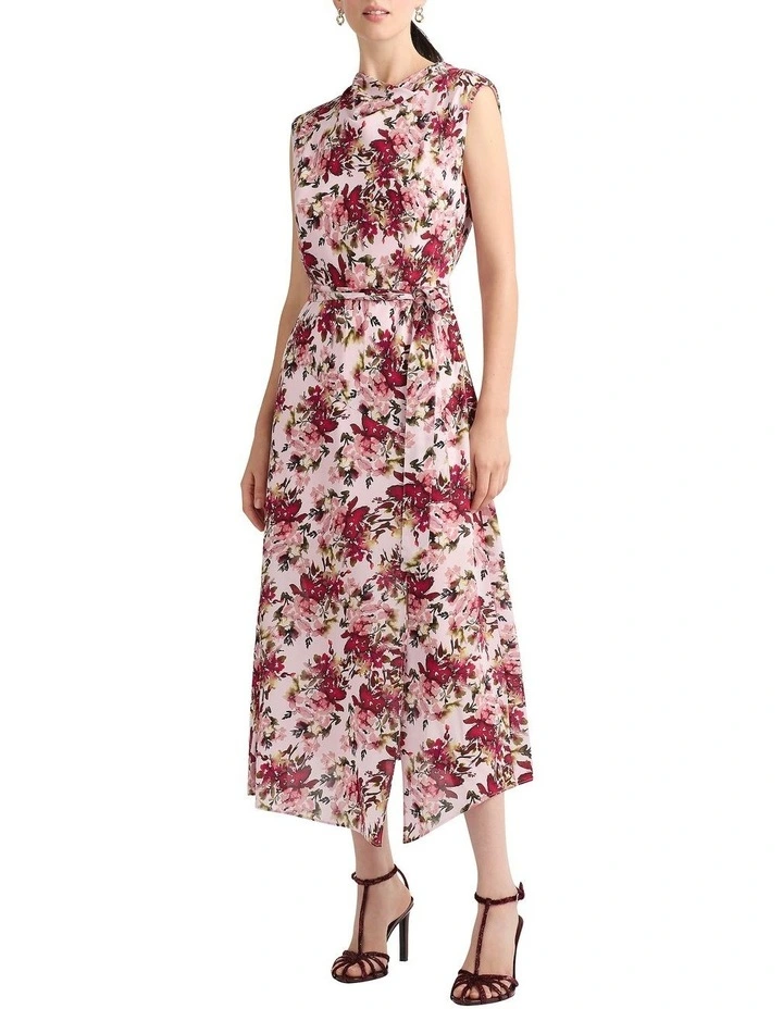 Lucinda Silk Dress in Pink Multi image 1