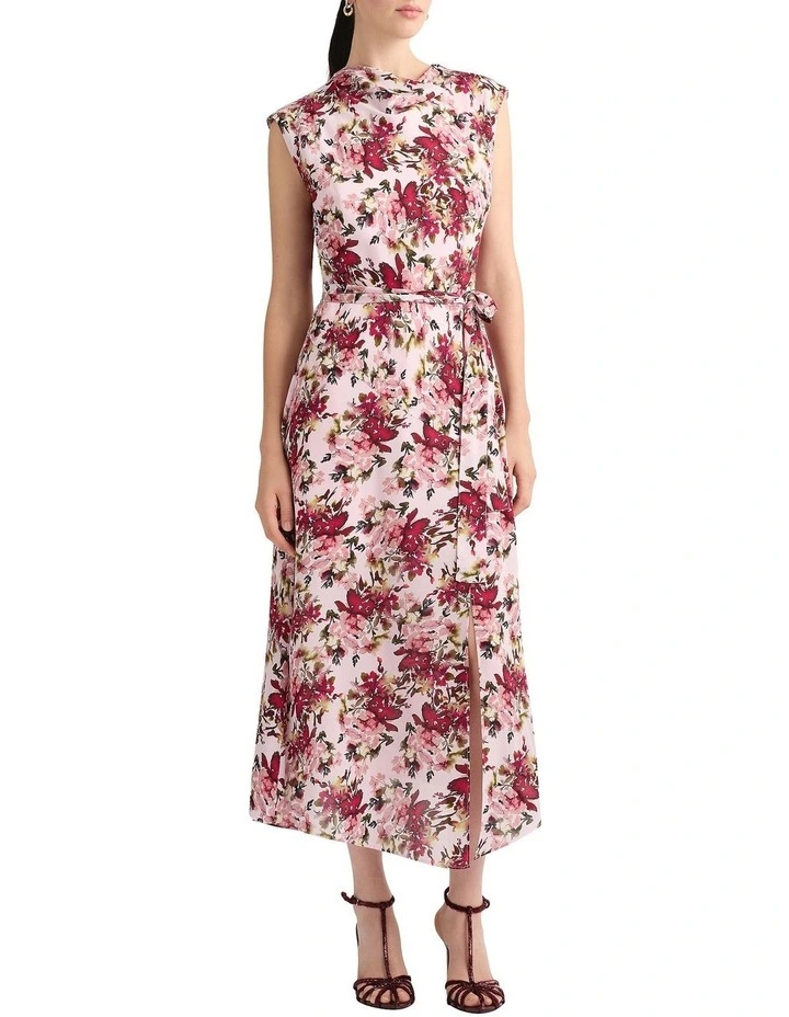 Lucinda Silk Dress in Pink Multi image 3