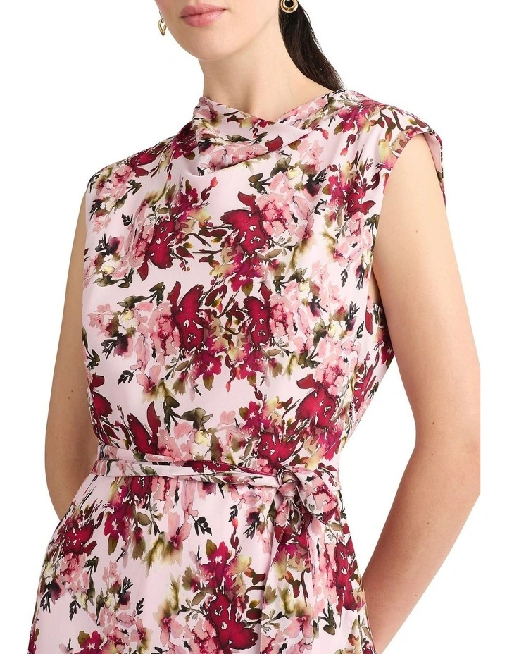 Lucinda Silk Dress in Pink Multi image 4