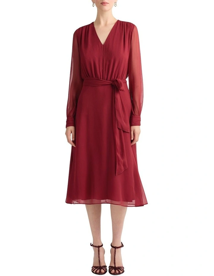 Fortuna Silk Dress in Strawberry image 1
