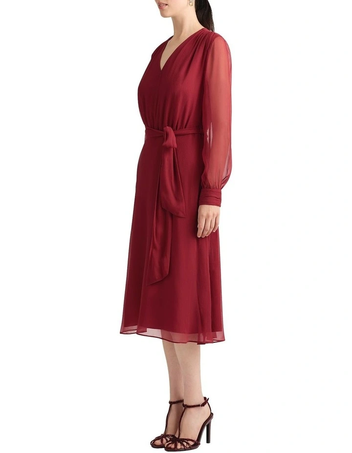 Fortuna Silk Dress in Strawberry image 3