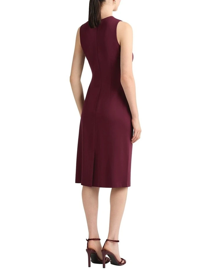 Saylor Sleeveless Ponte Dress in Plum image 2