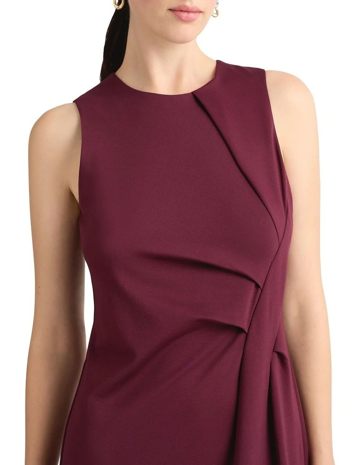 Saylor Sleeveless Ponte Dress in Plum image 3