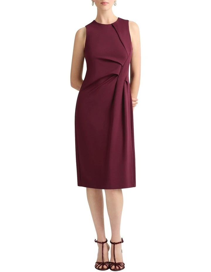 Saylor Sleeveless Ponte Dress in Plum image 4