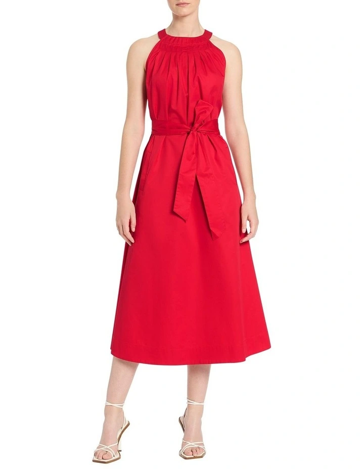 Candice Halter Neck Dress in Carmine image 1