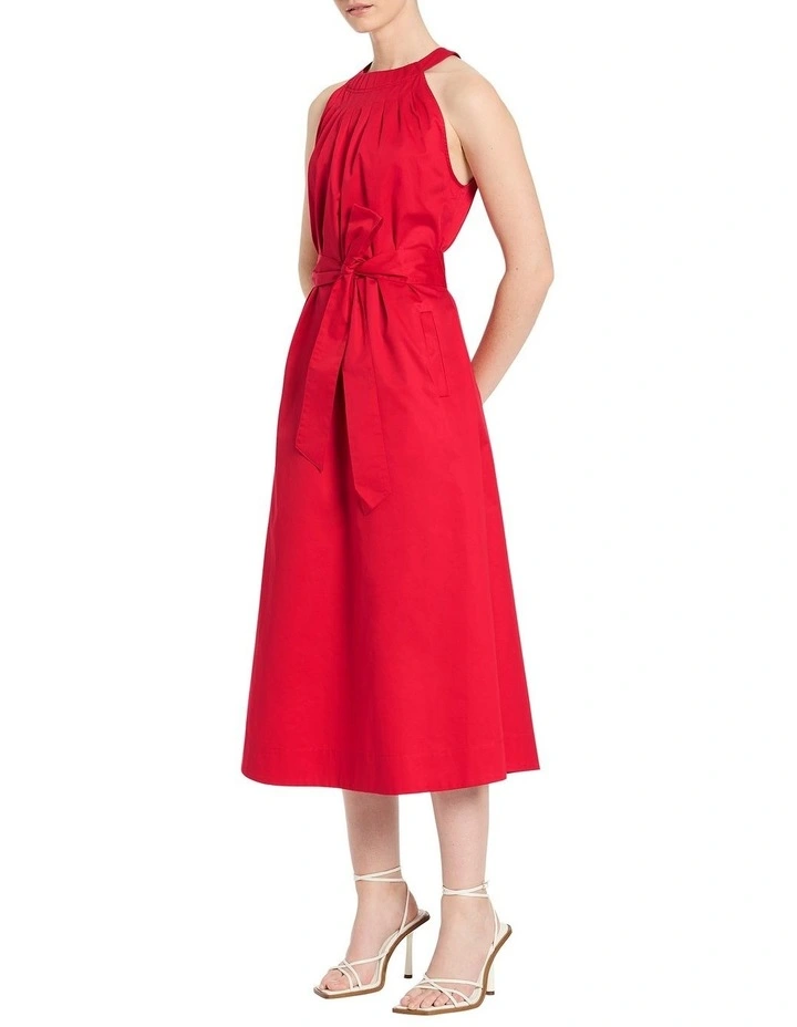 Candice Halter Neck Dress in Carmine image 2