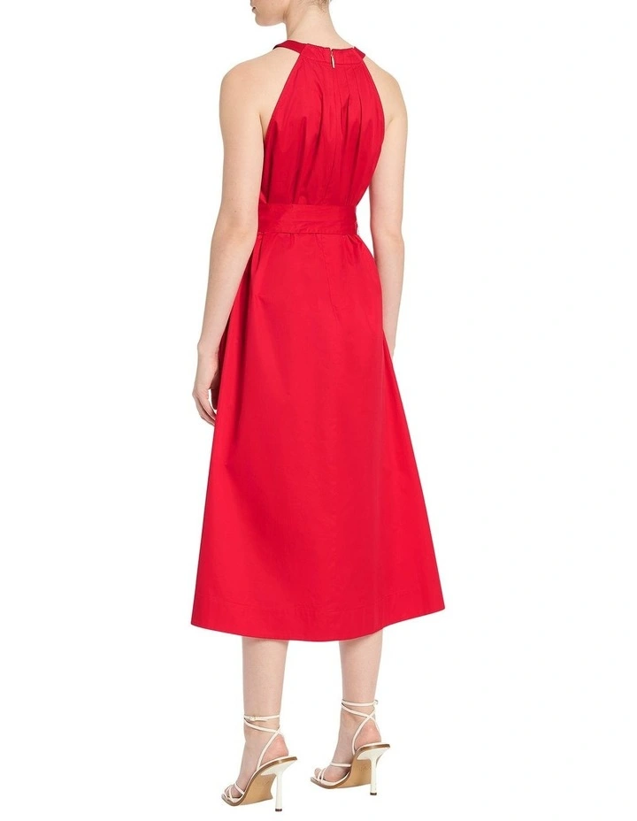 Candice Halter Neck Dress in Carmine image 4