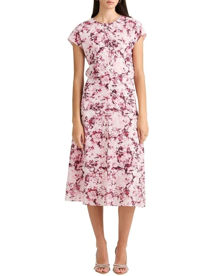 Lyrica Silk Dress in Merlot Multi image 1