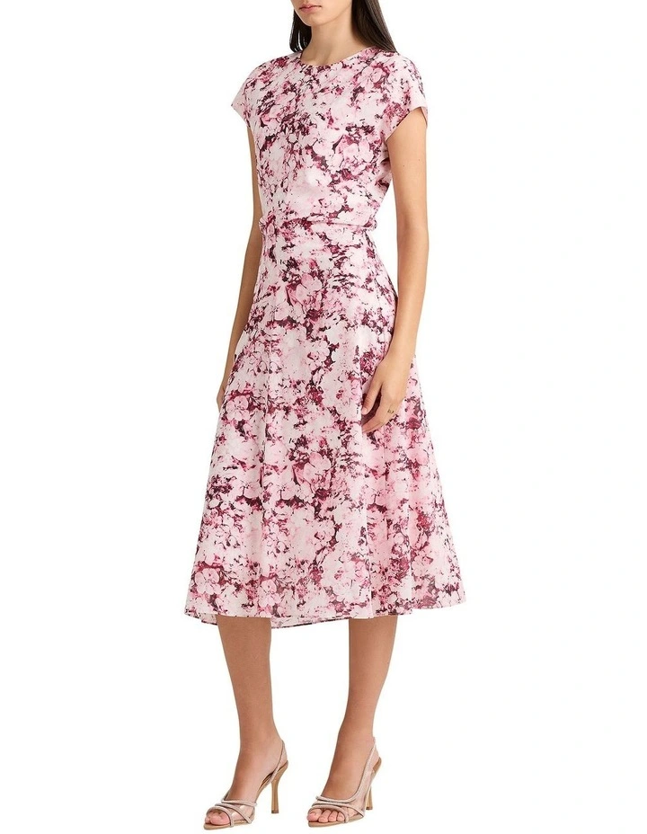 Lyrica Silk Dress in Merlot Multi image 3