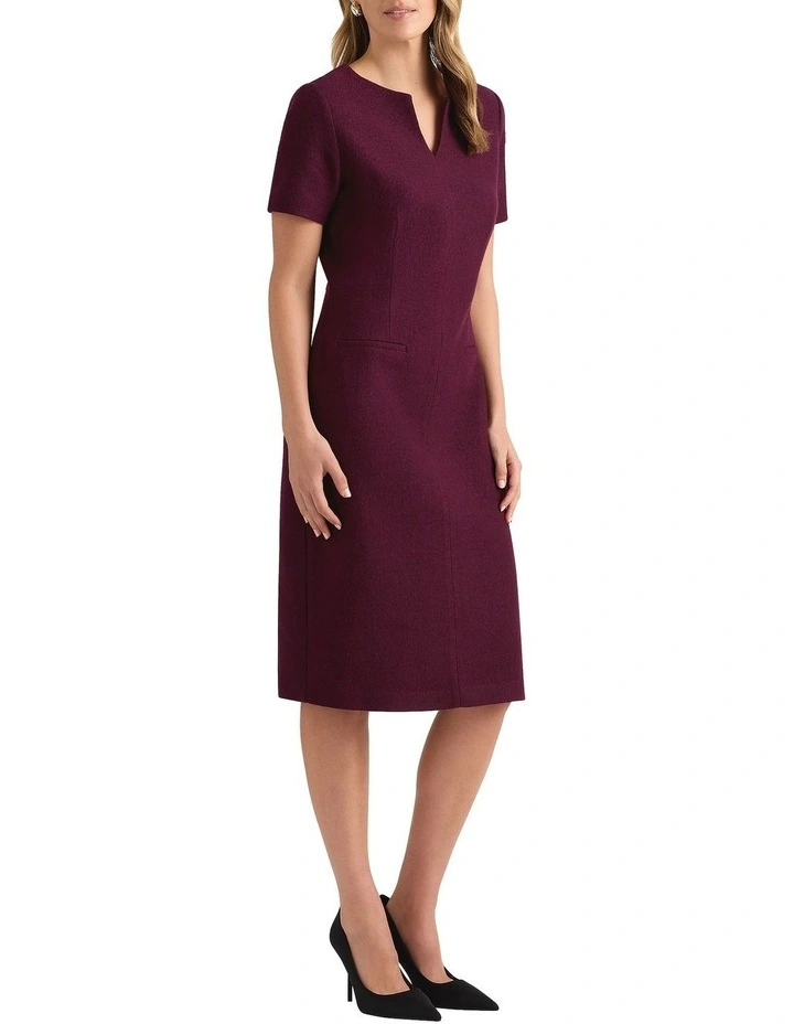 Bronwyn Felted Wool Dress in Fig image 2