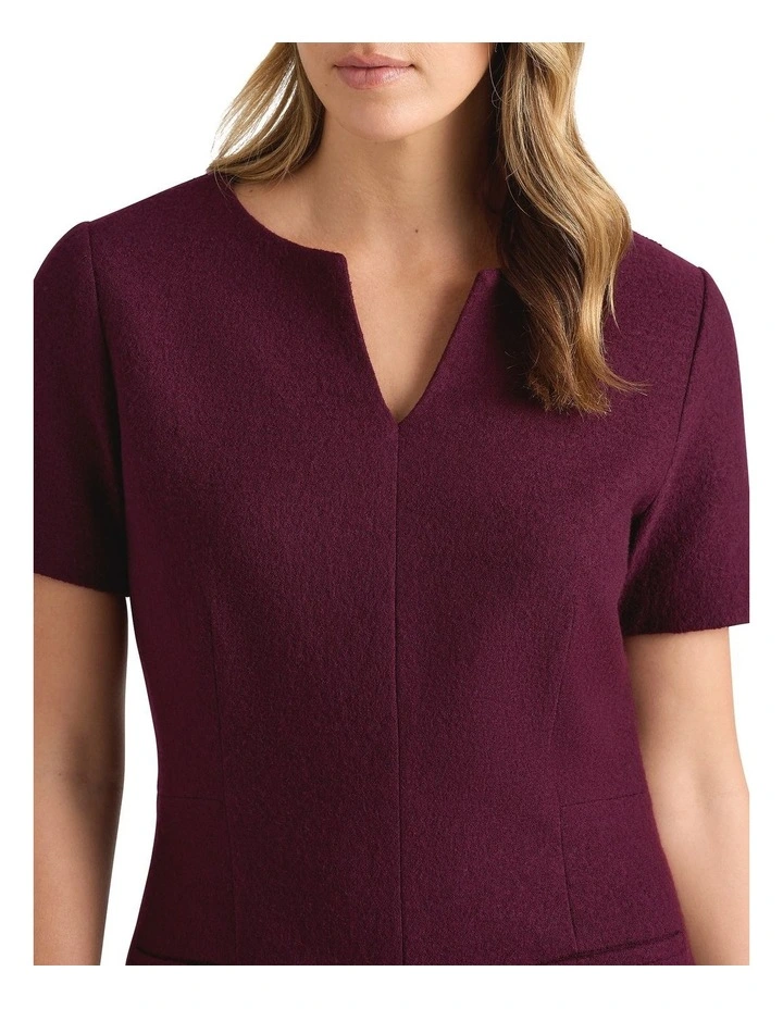 Bronwyn Felted Wool Dress in Fig image 3