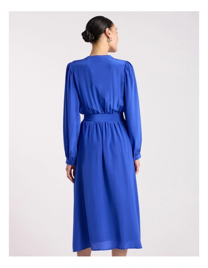 Leander Silk Dress in Royale Blue image 4