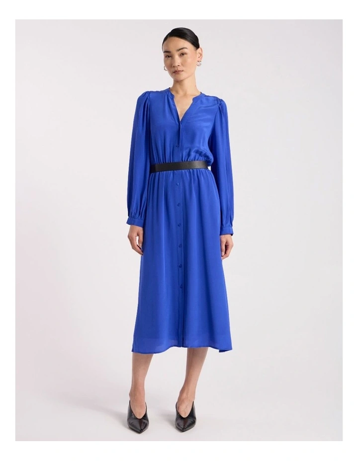 Leander Silk Dress in Royale Blue image 5