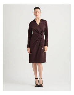 Porter Cotton Dress in Burgundy