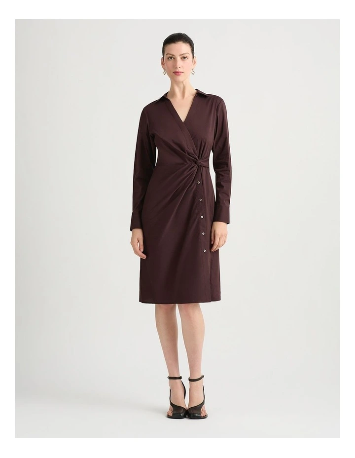 Porter Cotton Dress in Burgundy image 1