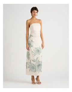 Atlanta Strapless Dress in Almond Multi